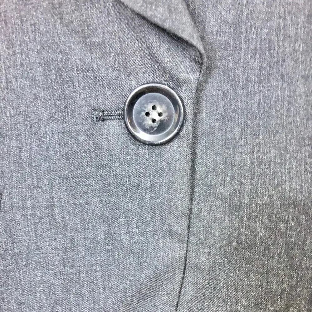 Lafayette 148 Dark Gray Single Button Wool Blazer Size 4